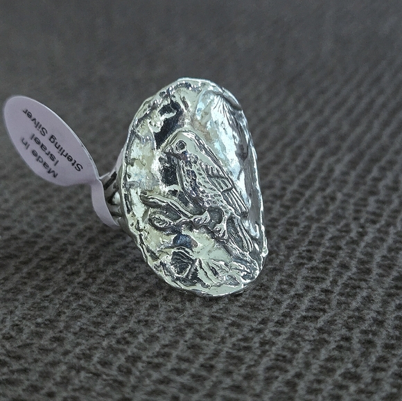 Noa Zuman Sterling Silver🤍 Embossed Bird🐦 Ring💍 - Picture 15 of 16